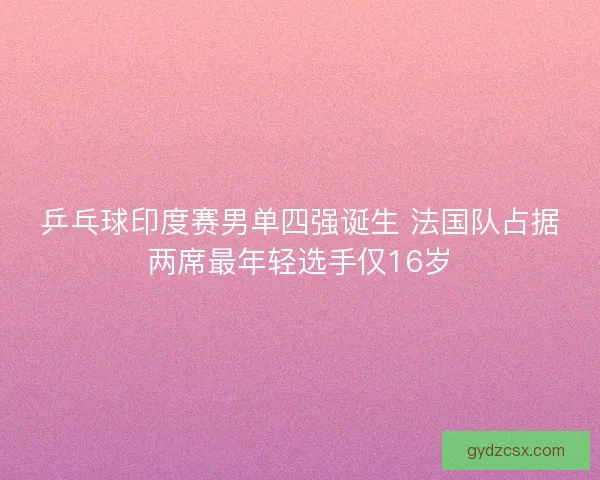 乒乓球印度赛男单四强诞生 法国队占据两席最年轻选手仅16岁