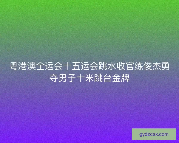 粤港澳全运会十五运会跳水收官练俊杰勇夺男子十米跳台金牌